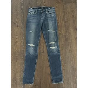 Joe's Jeans Women's 27 Blue Keagan Style Skinny Distressed Mid Rise